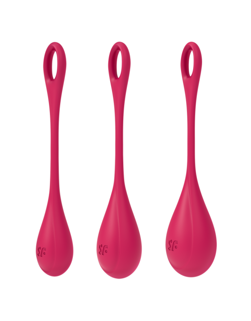 Boules de Geisha Satisfyer Yoni Power 1 - Set de 3 - Rouge Boules de Geisha Satisfyer Yoni Power 1 - Set de 3 - Rouge