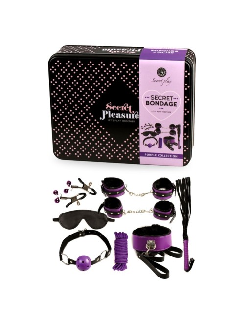 Secret Bondage : Ensemble BDSM 8 pcs 6197 - Noir et Violet Secret Bondage : Ensemble BDSM 8 pcs 6197 - Noir et Violet