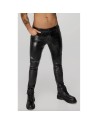 H067 Pantalon long en wetlook serpent avec poches arrière H067 Pantalon long en wetlook serpent avec poches arrière