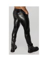 H067 Pantalon long en wetlook serpent avec poches arrière H067 Pantalon long en wetlook serpent avec poches arrière