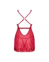 Lacelove babydoll et String - Rouge